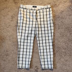 Express White and Black Checkered Chinos